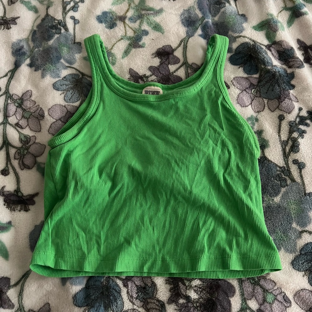 used PINK neon green tank top